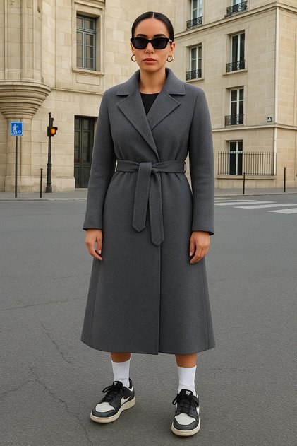 Women's Double-Breasted Casual Trend Smoked Cashmere Coat