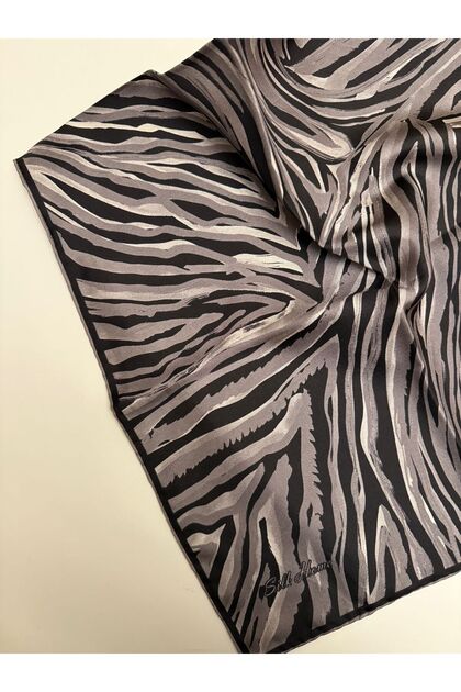 Zebra Pattern Twill Silk Scarf