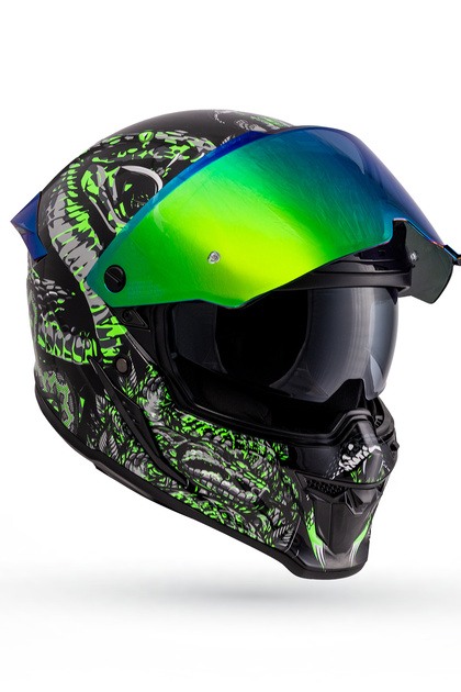 DeadG Inferno Mytology Siyah-Yeşil Kask ( Revo Yeşil Spoiler