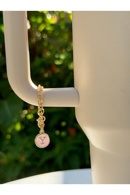 Pink Thermos Compatible Accessory with Letter Y/Letter Y Thermos Charm/Letter Thermos Ornament