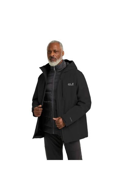 Jack Wolfskin Icecape 3in1 Down Rds Erkek Siyah Outdoor Ceketi
