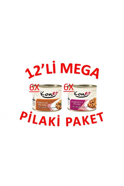 6x2 Mega Pilaki Paket - 6 x Barbunya Pilaki, 6 x Fasulye pilaki - 12x190Gr