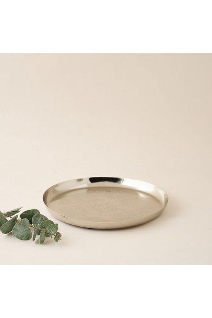 Floral Etched Decorative Tray - 25 cms