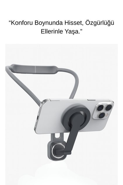 360 °   Adjustable Magnetic Neck Phone Holder – Hands-Free Watching, Multi-Use Supported