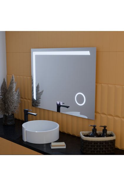 Oglinda LED Rectangulara, 80x60cm, Linea Touch, Sistem Dezaburire, Dimabila