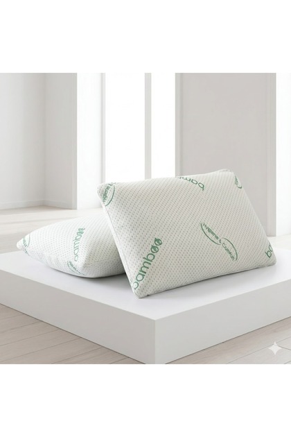 2 Adet 1200 Gram Bamboo yastık 50x70 visco Bambu Yastık 2'li paket Ortopedik Yastık