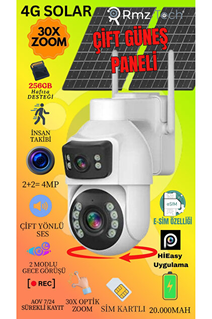 Avenir YENİ RMZ-TECH | 4MP 30X Optik Zoom | 2 Kameralı AOV E-SİM