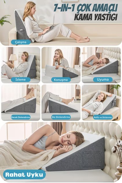7 in 1 Çok Fonksiyonlu Dinlenme,TV izleme,Çalışma ve Uyku Yastığı,