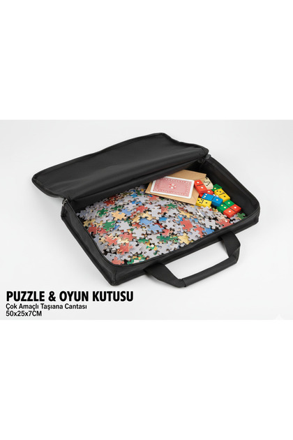 50x25x7cm XXL Çok Amaçlı Organizer Çanta | Puzzle, Kutu Oyun, Hobi Malzemeleri Taşıma ve Saklama