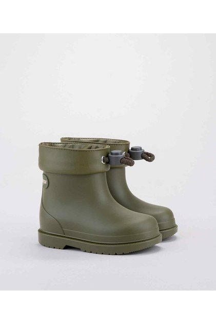Cc330 Bimbi Euri Borrequito Fur Rain Boots Khaki