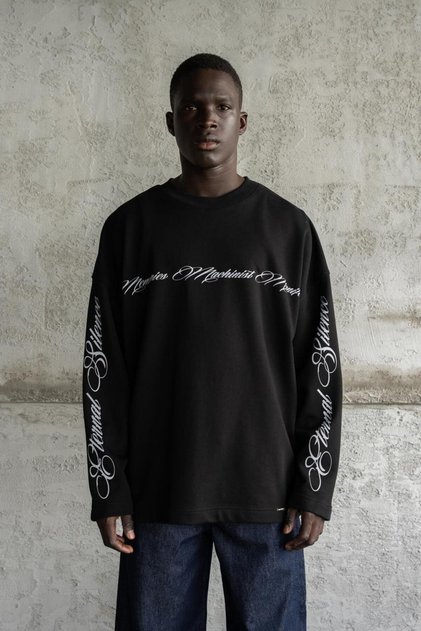 Men's Printed Long Sleeve T-Shirt Black
