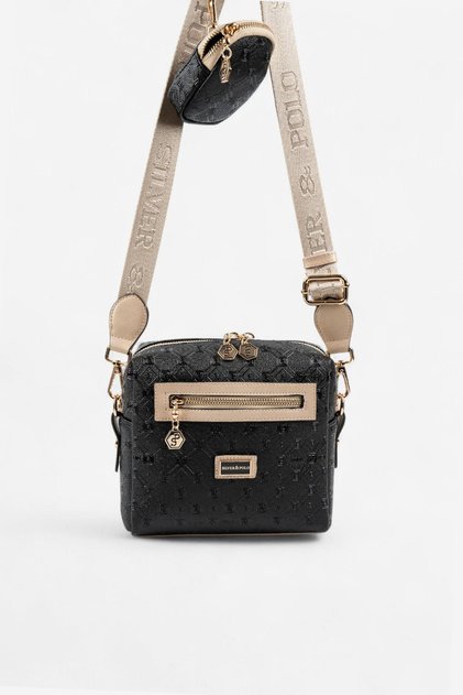 Black - Women's Crossbody Bag with S.Nut Logo Sp1038