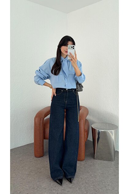 Dark Navy Palazzo Jean