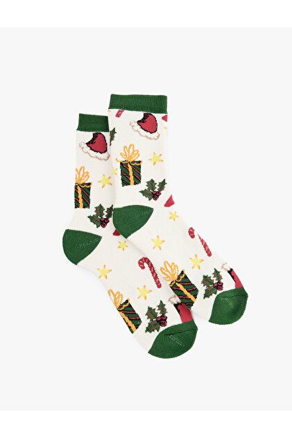 Color Contrast Cotton Socket Towel Christmas Stocking