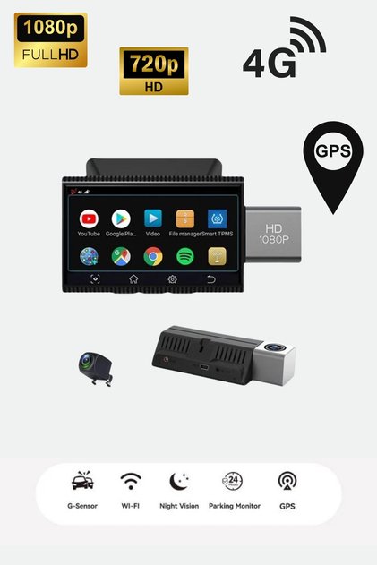 كاميرا داش كام للسيارات الأمامية 1080Pوالخلفية 720p تتبع موقع GPS تدعم شريحه