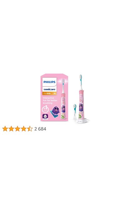 Periuță de dinți electrică Sonicare HX6352/42 pentru copii, aplicație Sonicare for Kids, roz