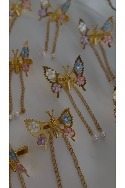 Swinging and Moving Butterfly Hair Clip Piece / Yarmagül Hair Clip / Women's Child Baby Mother Hair Clip