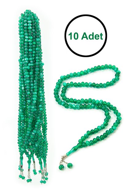 10 Pieces of 99 Prayer Beads 10mm Hajj Umrah Gift - Green