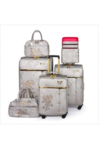 Multicolor Choose Trolley Luggage Set 4 Wheels 6pcs Suitcase Set With Tote Bag For Wedding Usage