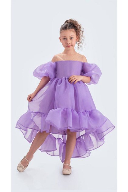 Girl's Evening Dress with Tail