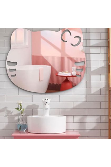 ملصقات ديكور حائط مرآة أكريليك ثلاثية الأبعاد - تصميم قطة (25×30 سم)، قابلة للإزالة