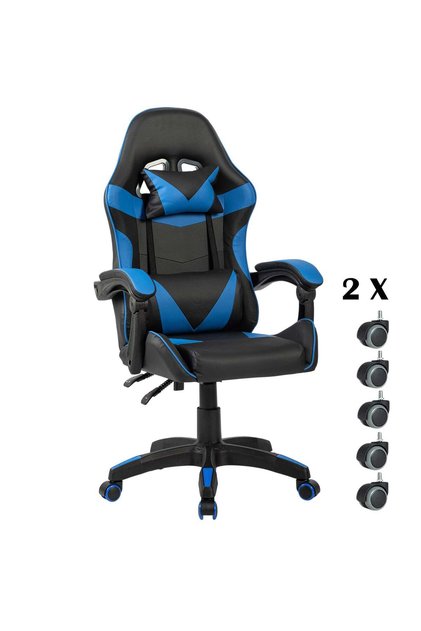 Scaun Gaming Ergonomic KD Home ShadowStrike X1, 2 Seturi Roti Incluse, Piele Ecologica,, Negru