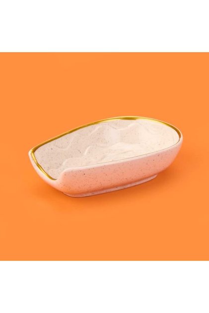 Kitchen Oval Seramik Kaşık Altlığı - Bej - 15 cm