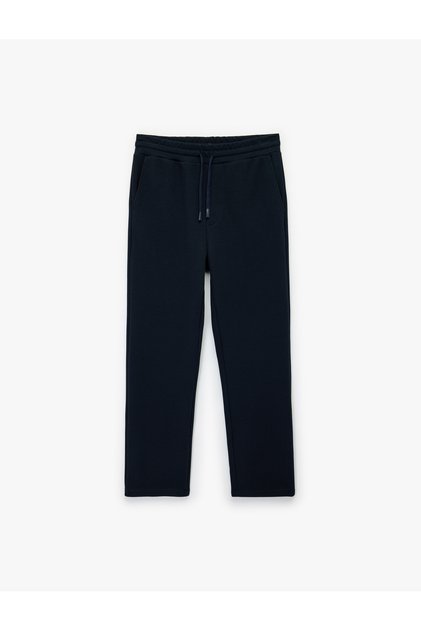 Taillengeschnürte, gerade geschnittene Jogginghose mit Taschen