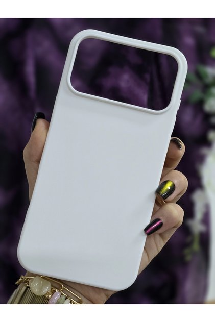 iPhone 17 PRO MAX Uyumlu İçi Kadife Beyaz Sert Silikon Lansman Telefon Kılıfı