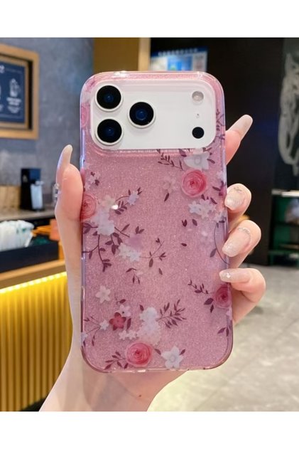 iPhone 17 Pro Max Compatible Shiny Glitter Patterned Case