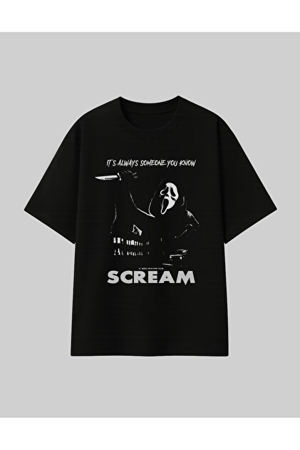 RF Studio Scream Çığlık Baskılı Korku Temalı %100 Pamuk Unisex