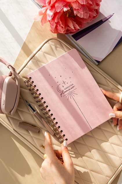 مفكرة تخطيط غير منتظمة حلزونية A5 - وردي
