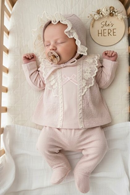 Cherub Baby Ara Dantelli Yenidoğan Kız Bebek 10 Parça Hastane