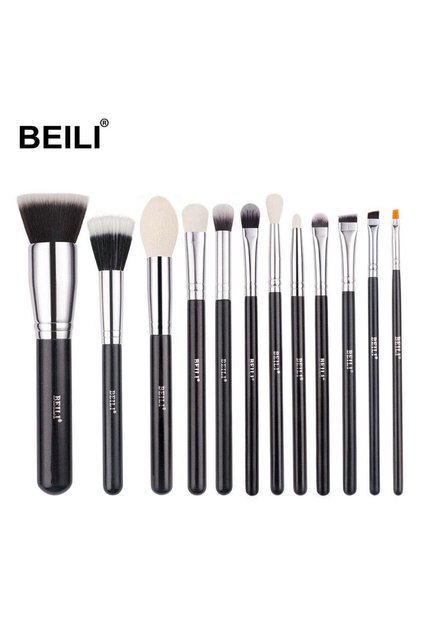 Set de 12 pensule de machiaj negre