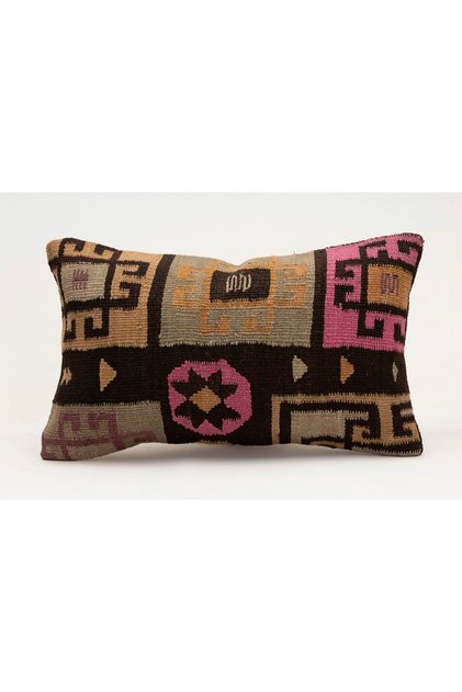 Vintage Throw Pillow Cover Made from Handmade Rug, Wool, 30X50 cm