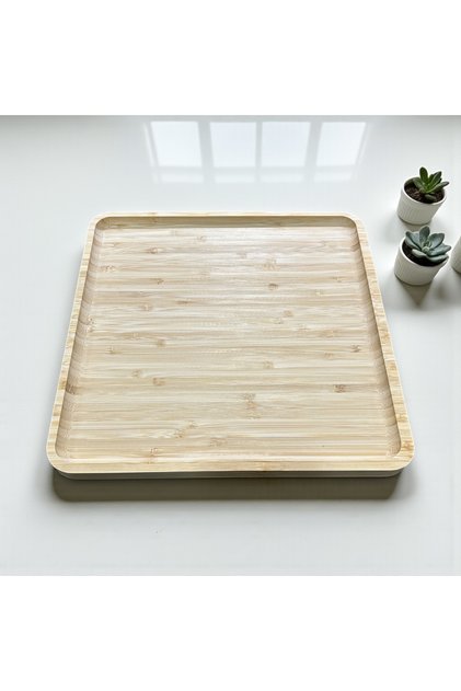 Bambu Yemek Tabağı Kare 20 Cm - 62