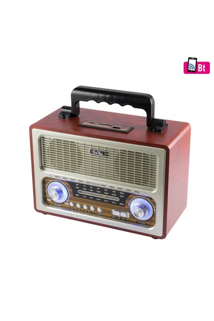Φορητό ραδιόφωνο ρετρό, AC-DC, MP3-BT, 3 ζώνες