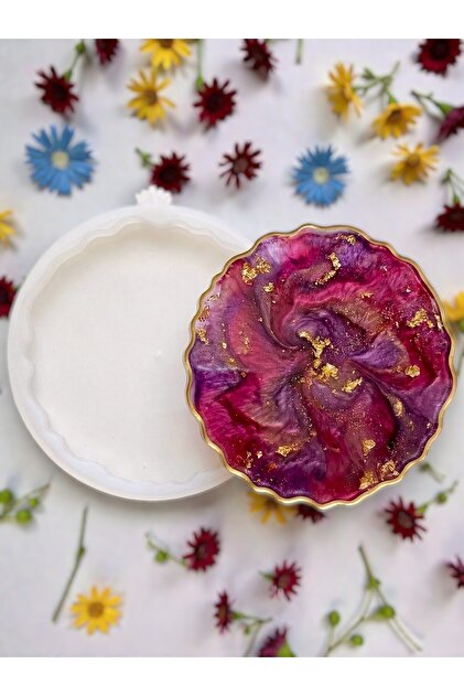 Premium Epoxy Resin Geode Coaster Silicone Mold Special Design 11X11X0.5Cm