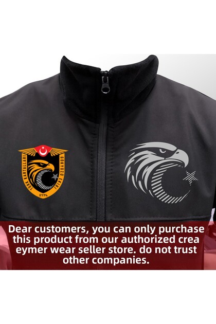 Turkish Eagles Designed Solo Non-Pilling Full Zipper Softshell Garnished Fleece Sweatshirt