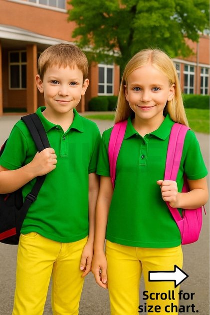 Children's School T-Shirt Polo Collar Unisex 1 Piece