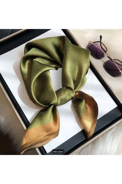 Emerald Green, Sun Protection, Windproof, Double-Sided Printed, Scarf, Scarf 70X70