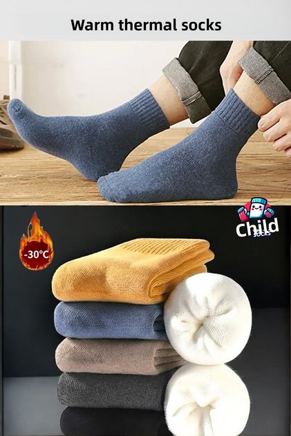 Winter Plain Mixed Color Towel Socks Set 3 Pairs
