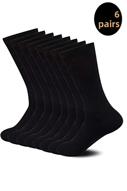 Unisex Bamboo Seamless Socks Black Color 6 Pairs