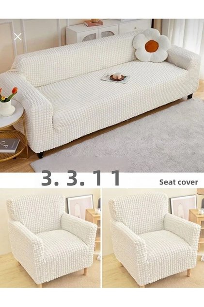 Puf Desen Skirtless Sofa Cover 3311 Elastic Washable Sofa Bed Set Cover