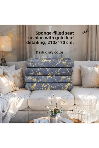 Sofa Sofa Bed Cover New Fashion Gold Leaf Decorative Glitter Anthracite Sponge Sofa Cover 1pc