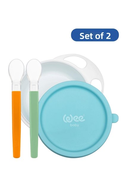 Food Plate with Lid and 2 Food Spoons