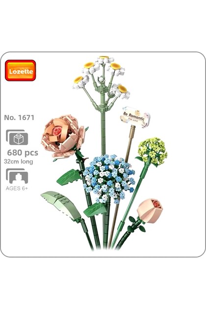 Loz 1671 Flower Bouquet Decorative Flower Block Construction Set (680 Pieces)