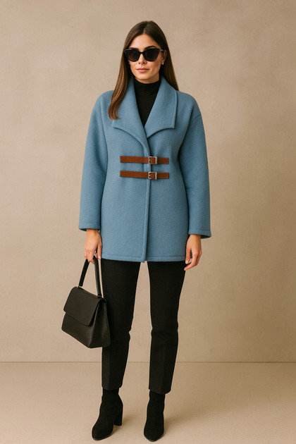 Women's Coat, Boucle Coat with Belt Detail, Belted Zara Boucle Coat, Zara Boucle Coat