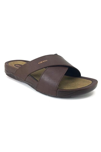 9877 26Yt Men's Anatomical Daily Slippers Brown