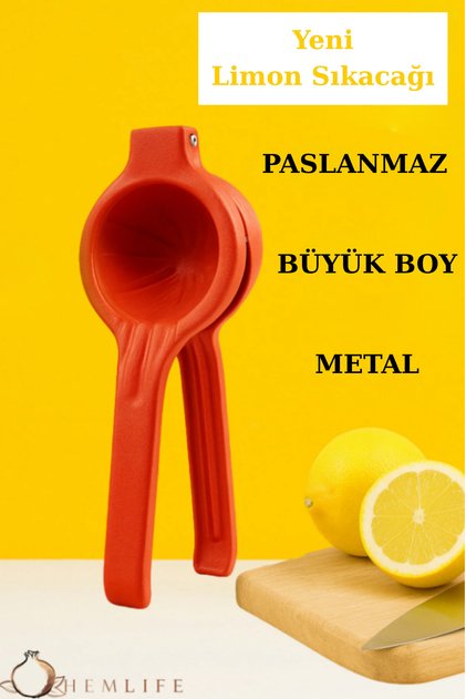 Metal Rustproof Lemon and Citrus Juicer Squeezer with Special Design Pattern Lemon Orange Juicer Red